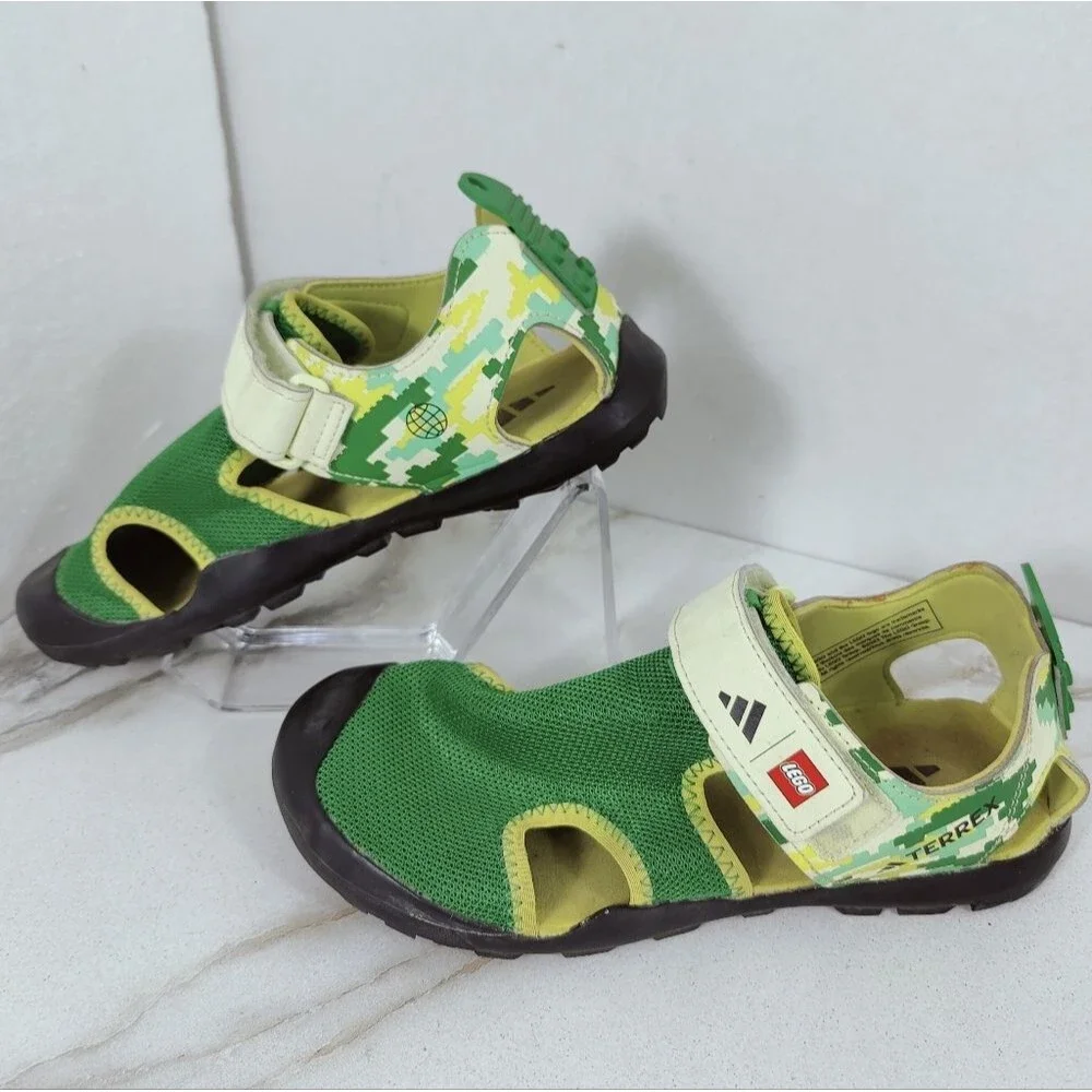 LEGO x Adidas GS Terrex Captain Toey J 'Core Green Glow' Sports Sandals, 4